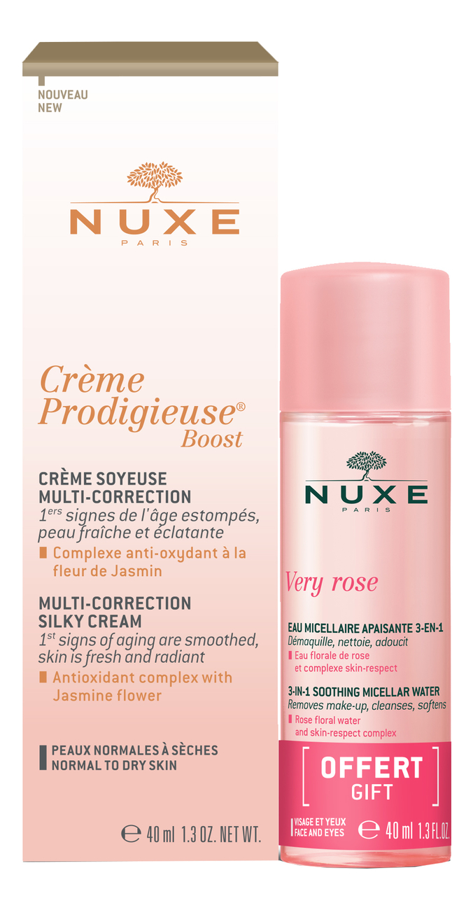 

Набор (крем для лица Creme Prodigieuse Boost 40мл + мицеллярная вода 3 в 1 Very Rose Eau Micellaire Apaisante 40мл)