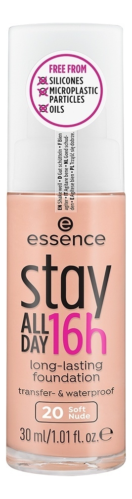 Тональная основа для лица Stay All Day 16h Long-Lasting Foundanation 30мл: 20 Soft Nude