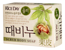 LION Мыло-скраб для тела с медом и каштаном Rice Day Scrub Body Soap 100г