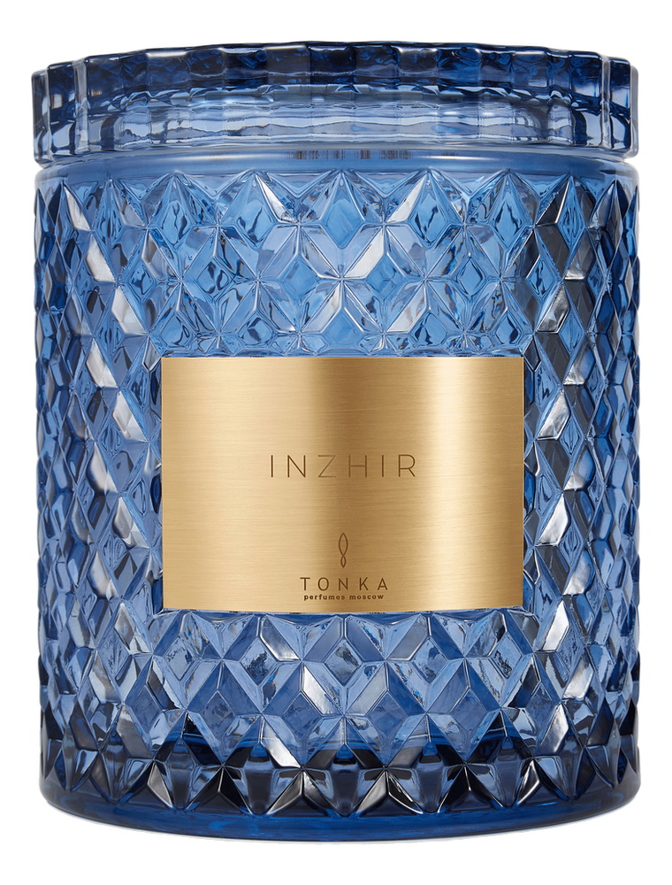 Ароматическая свеча Inzhir: свеча 2000г (синий подсвечник) цена и фото