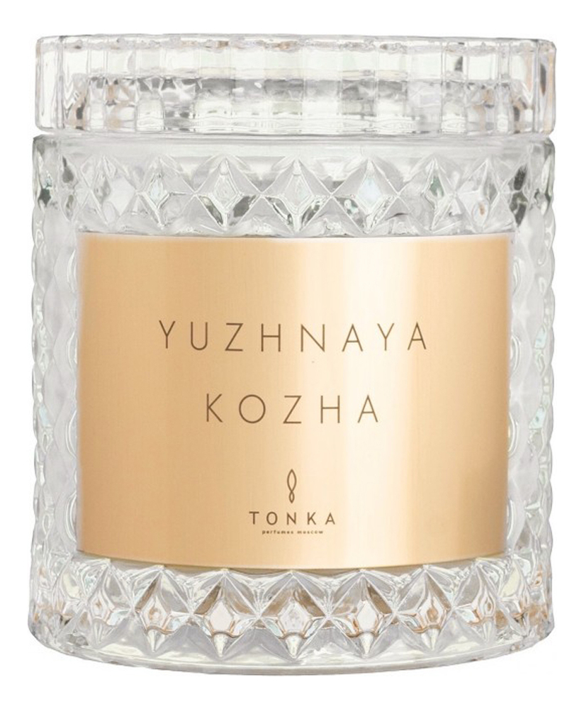 Ароматическая свеча Yuzhnaya Kozha: свеча 2000г (прозрачный подсвечник) короб со стеклом
