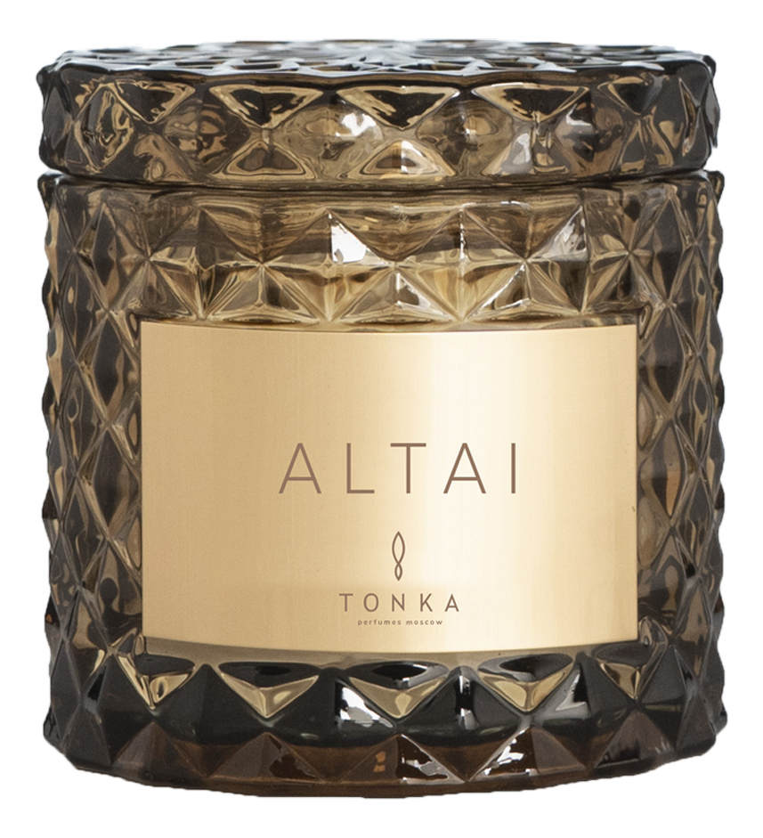 Ароматическая свеча Altai: свеча 50г (коричневый подсвечник) тубус цена и фото