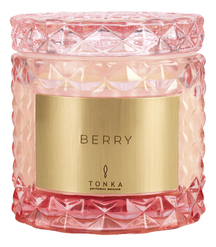

Ароматическая свеча Berry: свеча 50г (розовый подсвечник), Ароматическая свеча Berry