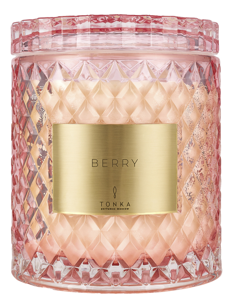 Ароматическая свеча Berry: свеча 2000г (розовый подсвечник) цена и фото