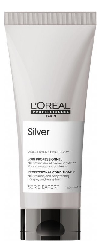 Смываемый уход для волос нейтрализующий желтизну Serie Expert Silver Conditioner 200мл