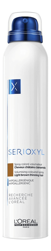 

Цветной спрей-камуфляж для волос Serioxyl Volumising Coloured Spray 200мл: Light Brown, Цветной спрей-камуфляж для волос Serioxyl Volumising Coloured Spray 200мл