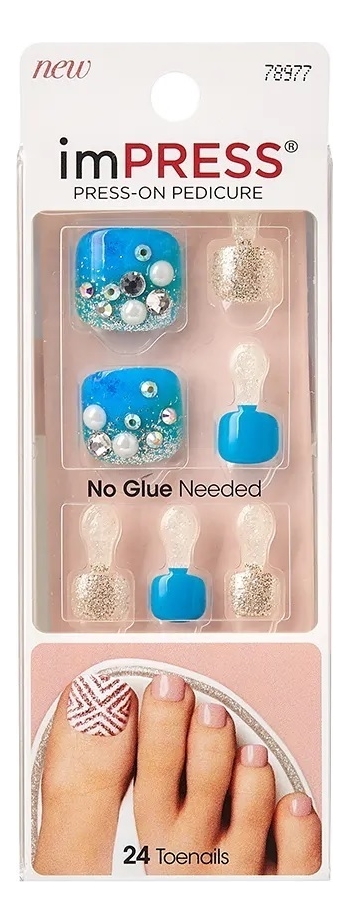 

Накладные ногти для педикюра Лазурный берег Impress Toe Nails BIPT024