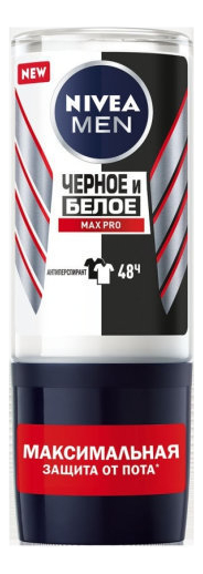 Купить Шариковый дезодорант-антиперспирант Черное и Белое Men Max Pro 50мл, NIVEA