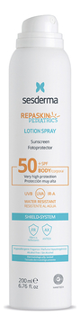 Детский солнцезащитный спрей для тела Repaskin Pediatrics Lotion Spray SPF50+ 200мл