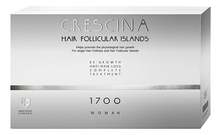 Crescina Комплекс для волос HFI 1700 Woman Re-Growth Anti-Hair Loss (лосьон для стимуляции роста 10*3,5мл + лосьон против выпадения 10*3,5мл)
