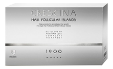Crescina Комплекс для волос HFI 1900 Woman Re-Growth Anti-Hair Loss (лосьон для стимуляции роста 20*3,5мл + лосьон против выпадения 20*3,5мл)