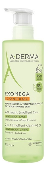 

Очищающий гель для тела и волос 2 в 1 Exomega Control Anti-Scratching 500мл