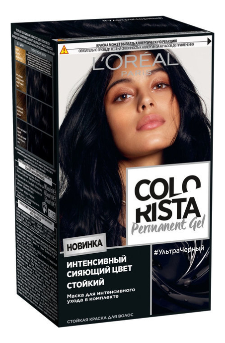 

Стойкая краска для волос Colorista Permanent Gel 200мл: Ультра черный, Стойкая краска для волос Colorista Permanent Gel 200мл