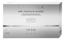 Crescina Комплекс для волос HFI 1900 Man Re-Growth Anti-Hair Loss (лосьон для стимуляции роста 20*3,5мл + лосьон против выпадения 20*3,5мл)
