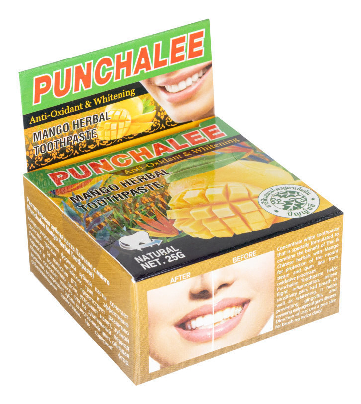 Купить Растительная зубная паста Mango Herbal Toothpaste: Зубная паста 25г, Punchalee