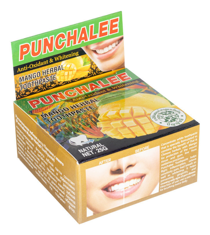 

Растительная зубная паста Mango Herbal Toothpaste: Зубная паста 25г, Растительная зубная паста Mango Herbal Toothpaste