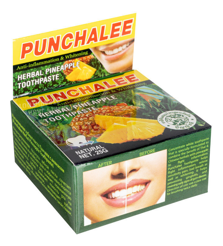 

Растительная зубная паста Herbal Pineapple Toothpaste: Зубная паста 25г, Растительная зубная паста Herbal Pineapple Toothpaste