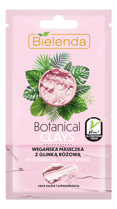 

Веганская маска для лица с розовой глиной Botanical Clays 8г