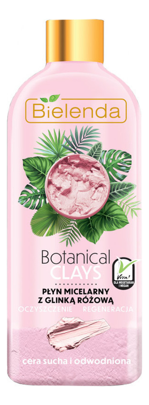 Купить Веганская мицеллярная вода для лица с розовой глиной Botanical Clays 500мл, Bielenda