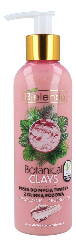 Веганская очищающая паста для лица с розовой глиной Botanical Clays 190г