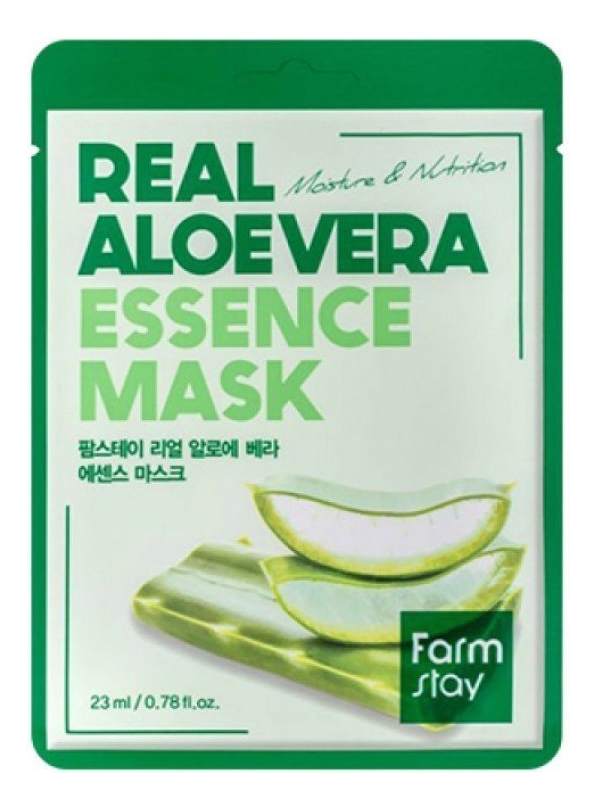 Тканевая маска с экстрактом алоэ вера Real Aloe Vera Essence Mask 23мл: Маска 1шт очищающие увлажняющие салфетки с экстрактом алоэ 30 штук farm stay aloe 120 мл
