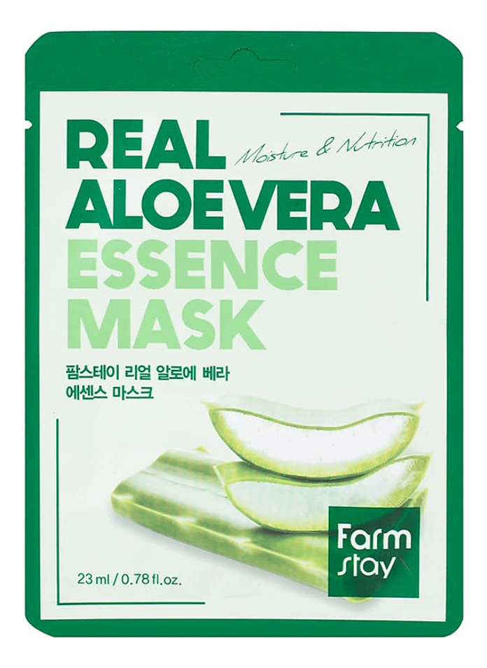 Тканевая маска с экстрактом алоэ вера Real Aloe Vera Essence Mask 23мл: Маска 1шт