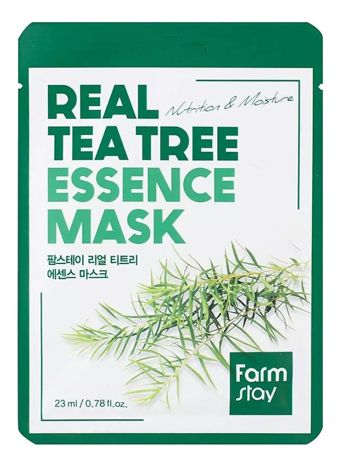 

Тканевая маска с экстрактом чайного дерева Real Tea Tree Essence Mask 23мл: Маска 1шт, Тканевая маска с экстрактом чайного дерева Real Tea Tree Essence Mask 23мл