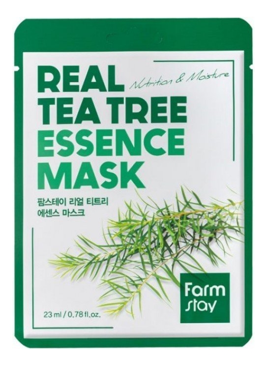 

Тканевая маска с экстрактом чайного дерева Real Tea Tree Essence Mask 23мл: Маска 5шт, Тканевая маска с экстрактом чайного дерева Real Tea Tree Essence Mask 23мл