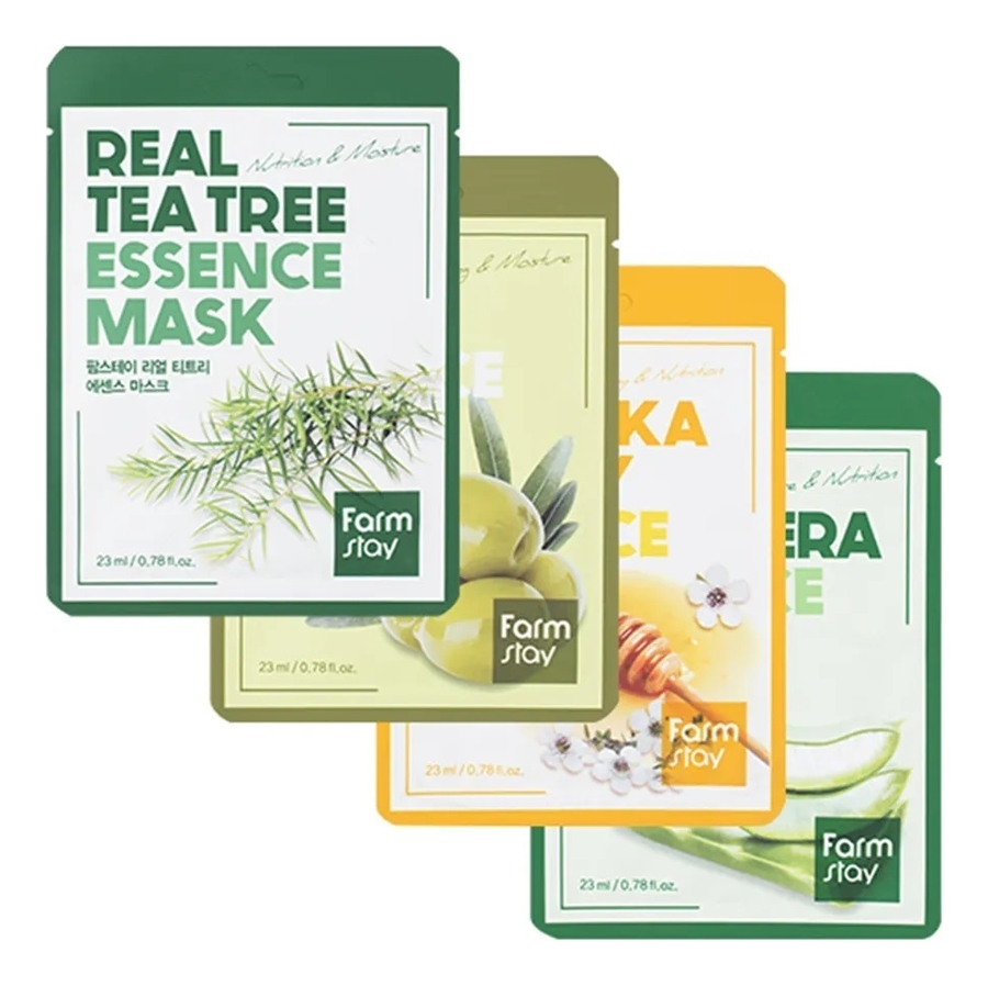 

Набор тканевых масок Экспресс-уход для комбинированной кожи Real Essence Mask 4*23мл