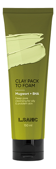 Глиняная маска-пенка с экстрактом полыни и салициловой кислотой Mugwort + BHA Clay Pack To Foam 150мл