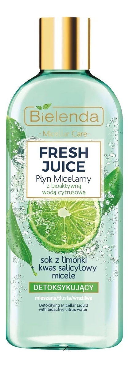 Детоксифицирующая мицеллярная вода для лица Fresh Juice Detoxifying Micellar Liquid With Bioactive Citrus Water: Мицеллярная вода 500мл