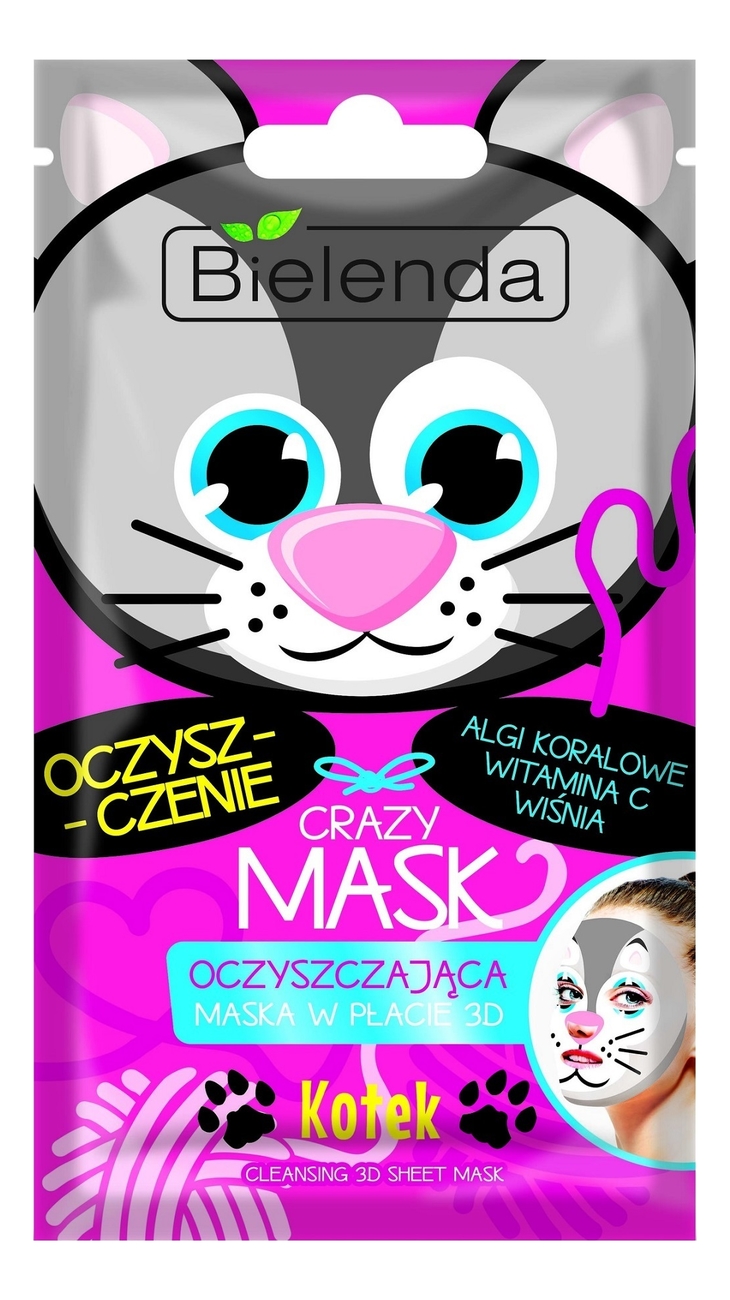 

Очищающая тканевая маска для лица Crazy Mask Cleansing 3D Sheet Mask