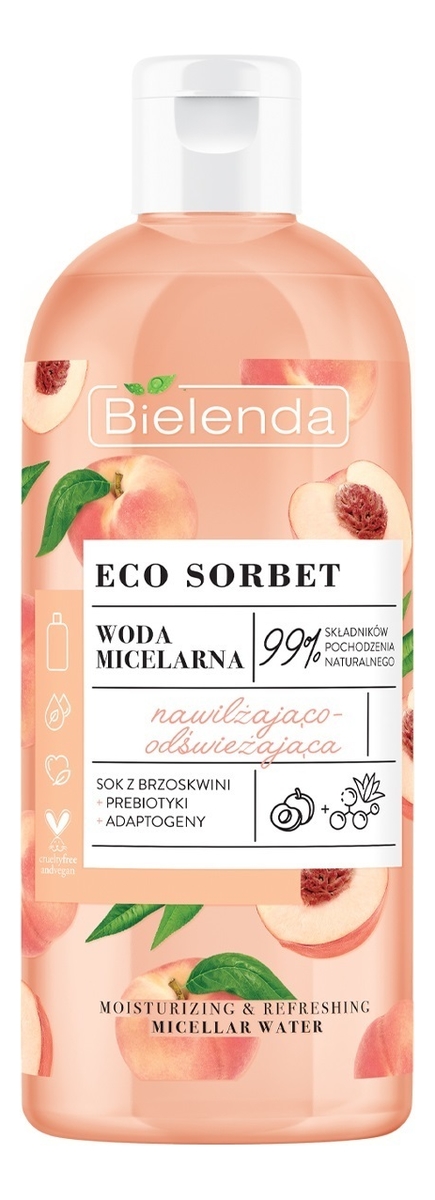 Увлажняющая и освежающая мицеллярная вода для лица Eco Sorbet Peach Moisturizing &amp; Refreshing Micellar Water 500мл