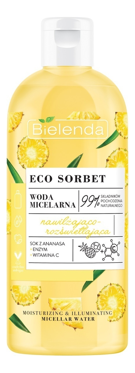 

Увлажняющая мицеллярная вода для лица с эффектом осветления Eco Sorbet Pineapple Moisturizing & Illuminating Micellar Water 500мл