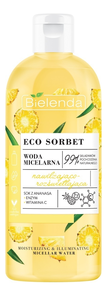 Увлажняющая мицеллярная вода для лица с эффектом осветления Eco Sorbet Pineapple Moisturizing &amp; Illuminating Micellar Water 500мл