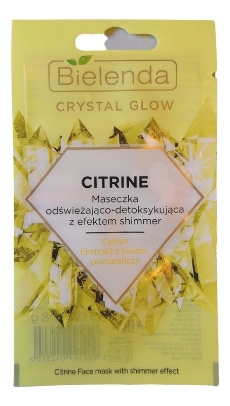 

Освежающая и детоксицирующая маска для лица с эффектом мерцания Crystal Glow Citrine Face Mask With Shimmer Effect 8мл