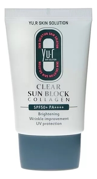 Солнцезащитный крем для лица с коллагеном Clear Sun Block Collagen SPF50+ PA++++ 30мл