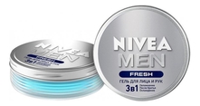 NIVEA Гель для лица и рук с витамином Е 3 в 1 Men Fresh 75мл