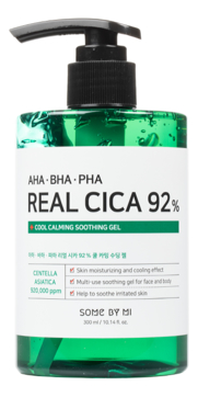 Охлаждающий гель с кислотами AHA-BHA-PHA Real Cica 92% Cool Calming Soothing Gel 300мл