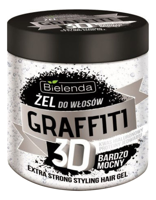

Гель для волос с гиалуроновой кислотой и протеинами шелка Graffiti 3D Extra Strong Stayling Hair Gel 250мл