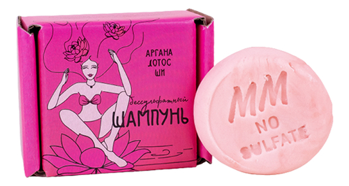 

Твердый бессульфатный шампунь для волос Аргана Лотос Ши 55г