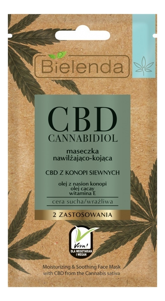 

Увлажняющая и успокаивающая маска для лица с экстрактом семян конопли CBD Cannabidiol 8г