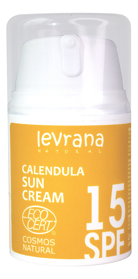 Купить Солнцезащитный крем для лица матирующий с гидролатом календулы Calendula Sun Cream 50мл: Крем SPF15, Levrana