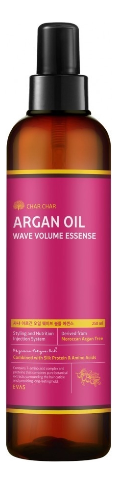 

Эссенция для волос с маслом арганы и экстрактом хны Char Char Argan Oil Wave Volume Essense 250мл