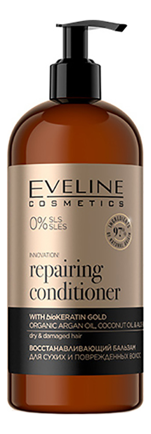 Купить Восстанавливающий бальзам для сухих и поврежденных волос Organic Gold Repairing Conditioner 500мл, Eveline