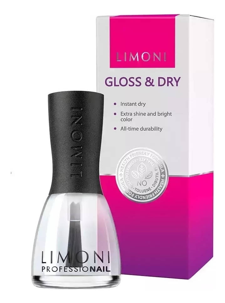 Глянцевое покрытие и сушка для ногтей Gloss & Dry 15мл цена и фото