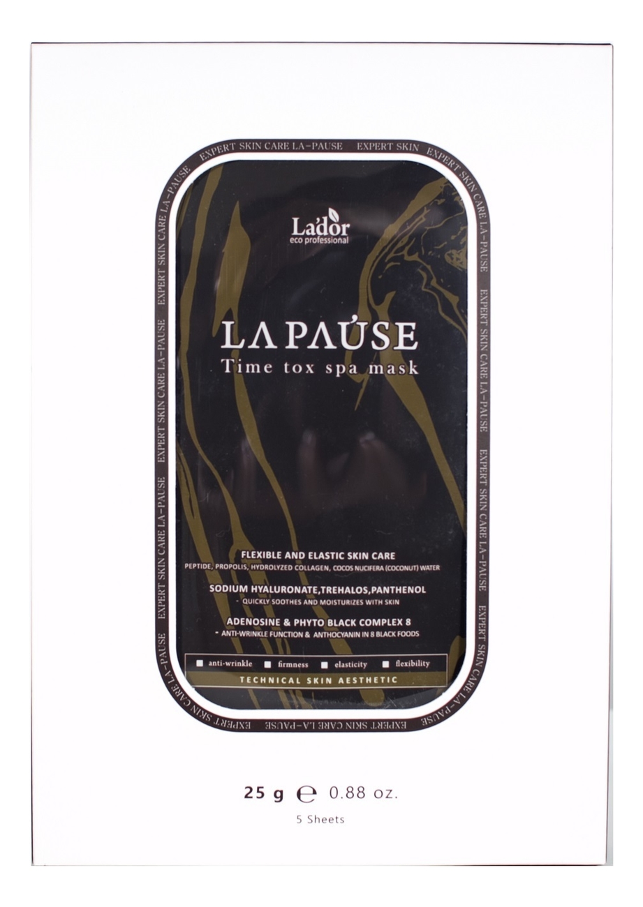 

Тканевая маска для лица La Pause Time Tox Spa Mask 25г: Маска 5шт, Тканевая маска для лица La Pause Time Tox Spa Mask 25г