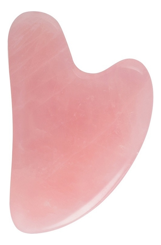 Скребок гуаша для лица из натурального розового кварца Massager Guasha Rose Quartz amber heart скребок гуаша из натурального янтаря