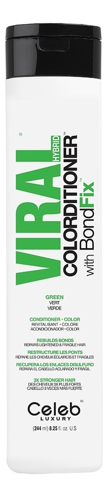 

Тонирующий кондиционер для волос Viral Colorditioner With BondFix 244мл: Green, Тонирующий кондиционер для волос Viral Colorditioner With BondFix 244мл