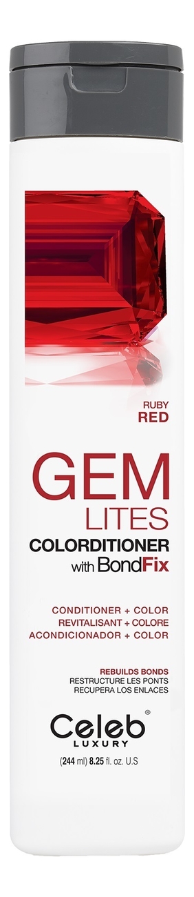 цена Тонирующий кондиционер для волос корректирующий цвет Gem Lites Flawless Colorditioner With BondFix 244мл: Ruby